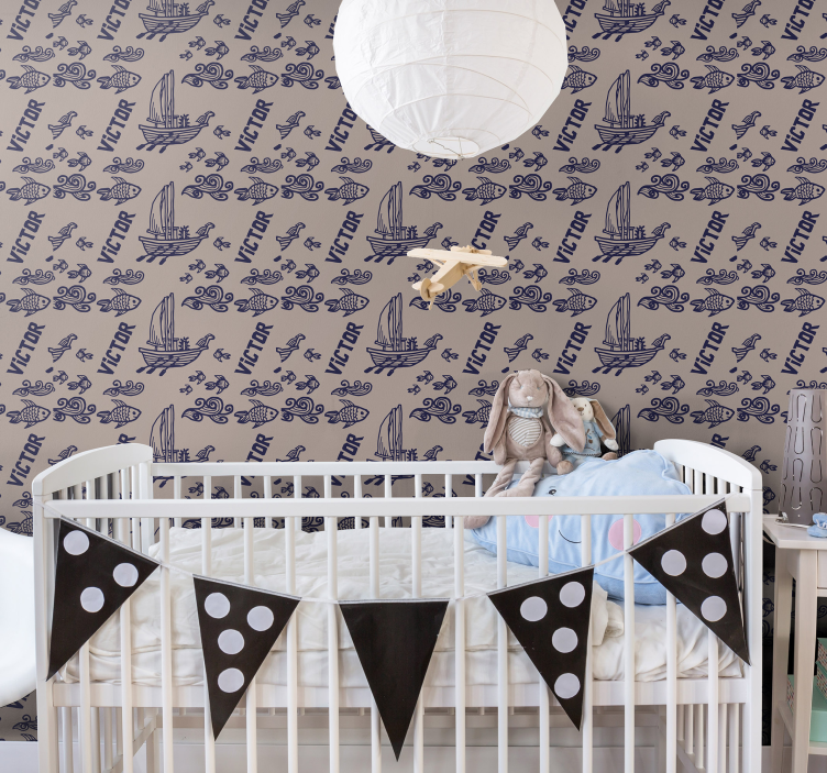 Papel pintado dormitorio barco marino  - TenVinilo
