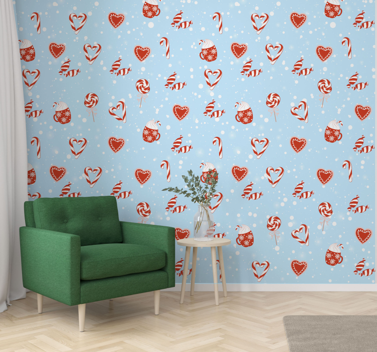 Papel pintado dormitorio Nieve y dulces - TenVinilo