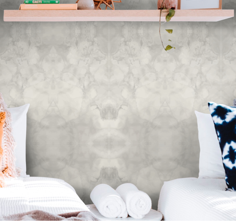 Papel tapiz abstracto paisaje de nubes sutil - TenVinilo