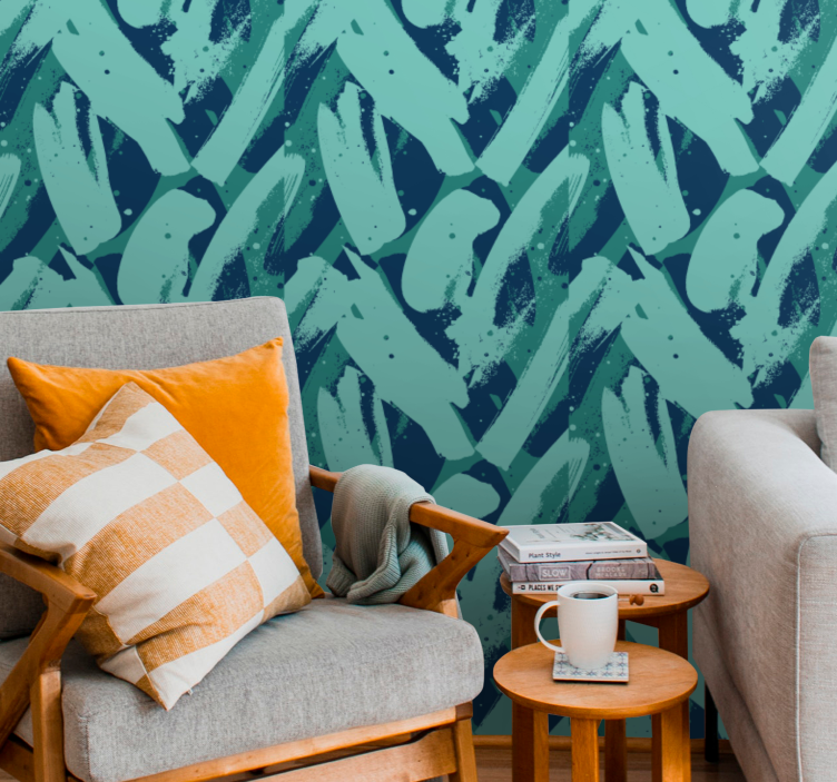 Papel tapiz abstracto patrón de pincelada abstracta - TenVinilo