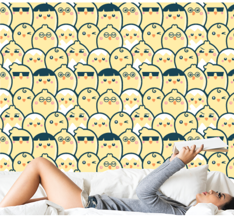 Papel tapiz animales lindo patrón de búhos - TenVinilo