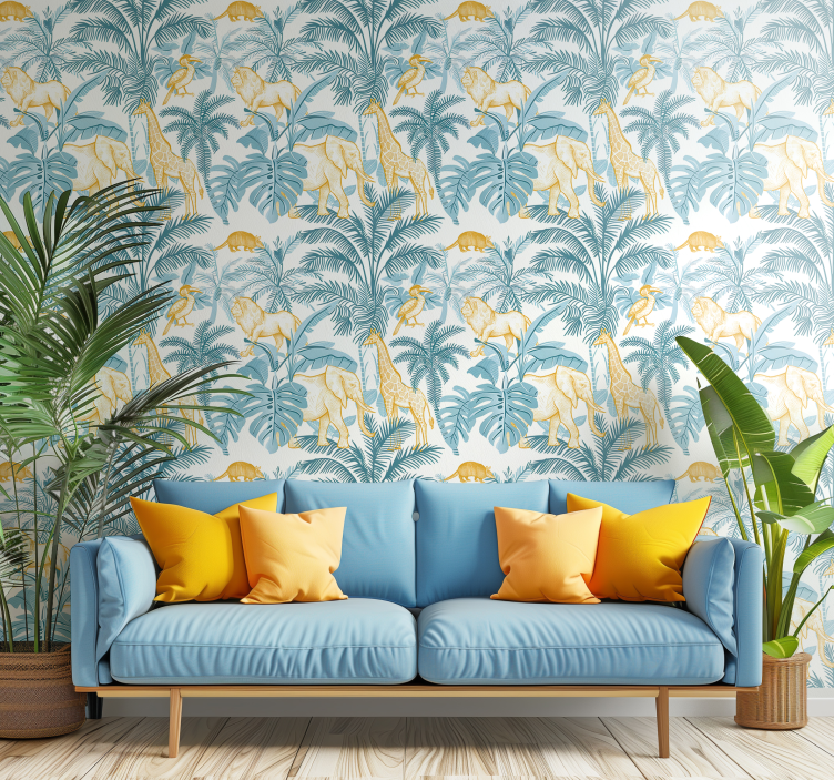 Papel tapiz animales patrón africano - TenVinilo