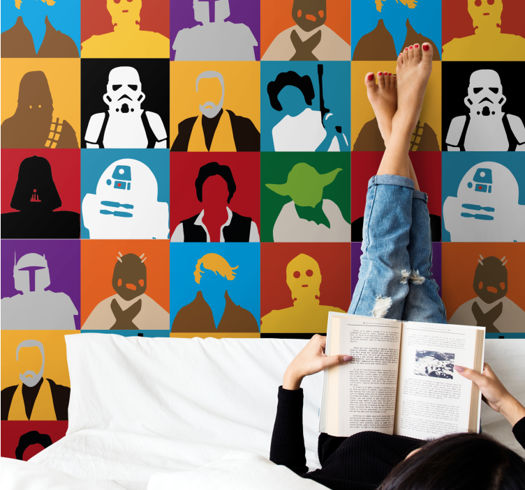 Papel tapiz arte siluetas icónicas - TenVinilo