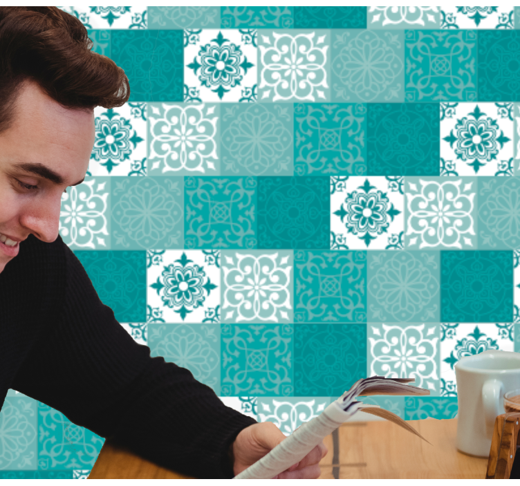 Papel tapiz azulejos azulejos ornamentales - TenVinilo