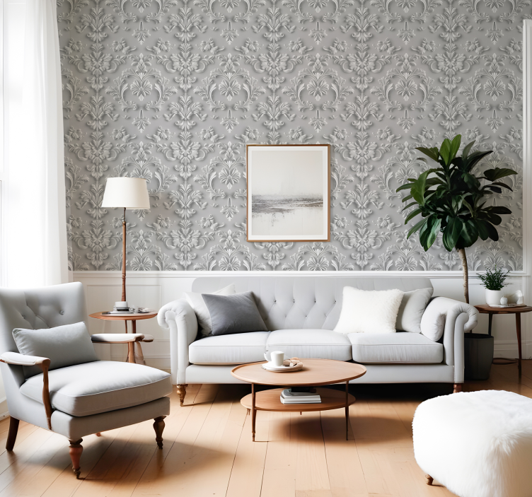 Papel tapiz barroco efecto 3d - TenVinilo