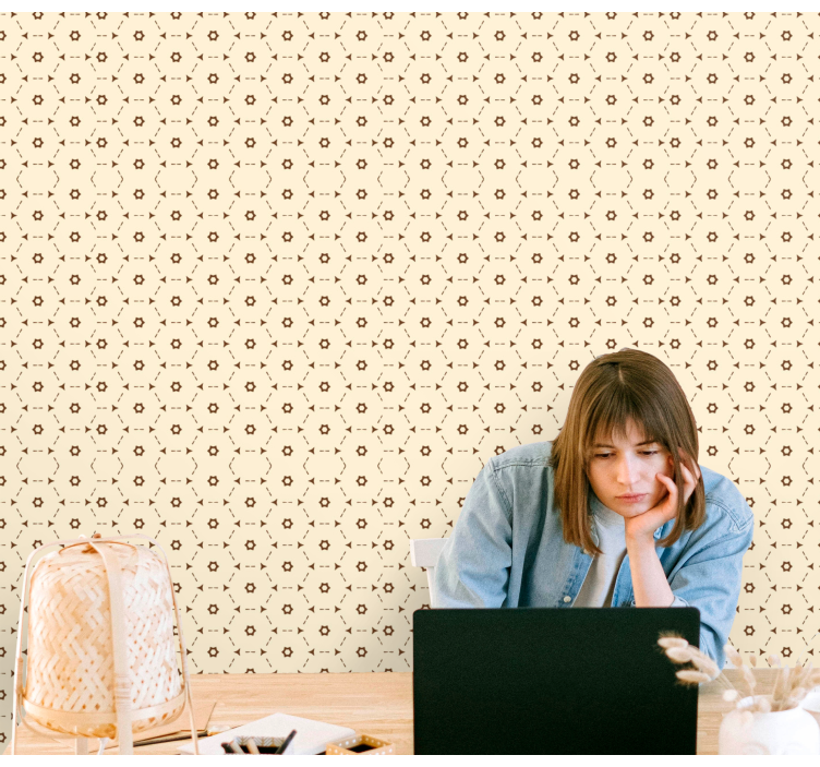 Papel tapiz floral acentos florales geométricos - TenVinilo