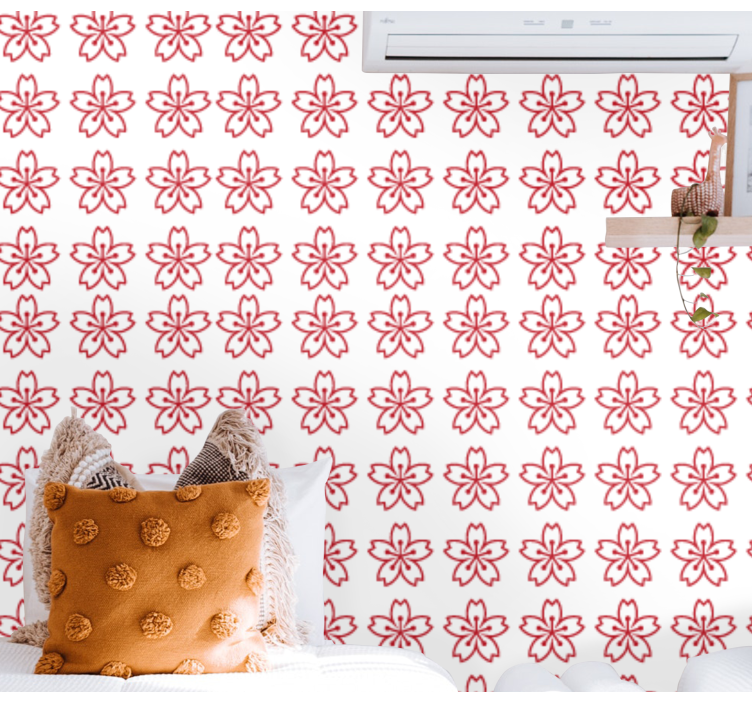 Papel tapiz floral simetría floral - TenVinilo