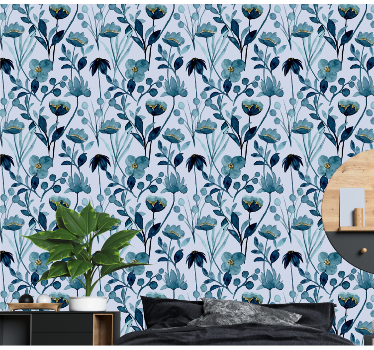 Papel tapiz flores elegancia botánica floral - TenVinilo