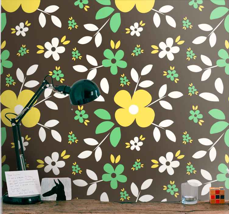 Papel tapiz flores estallido de floración floral - TenVinilo