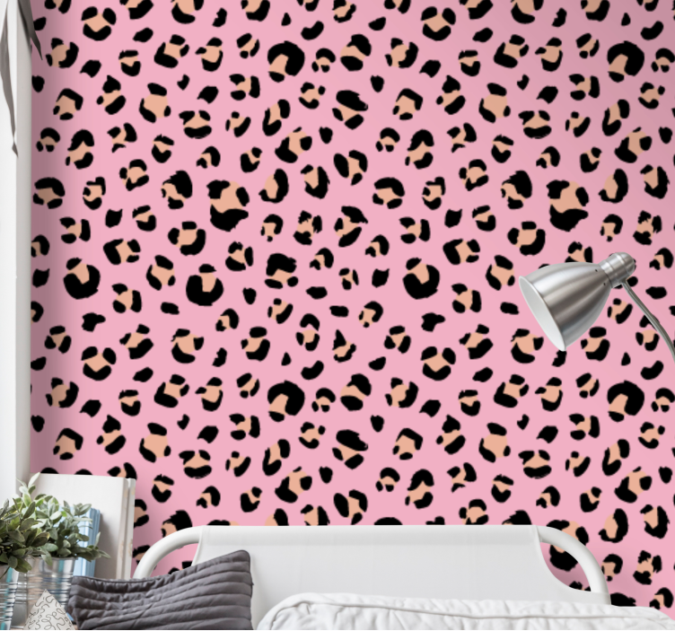 Papel tapiz leopardos simplicidad del estampado de leopardo - TenVinilo