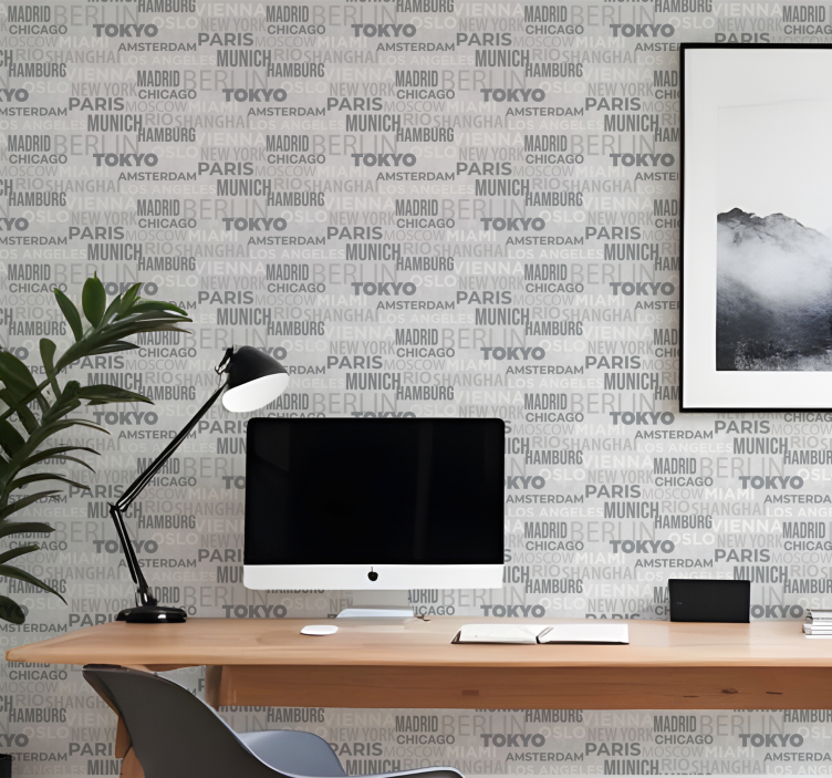 Papel tapiz letras nombre de las ciudades - TenVinilo