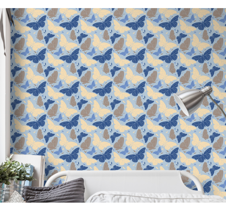 Papel tapiz mariposas insectos coloridos revoloteando - TenVinilo