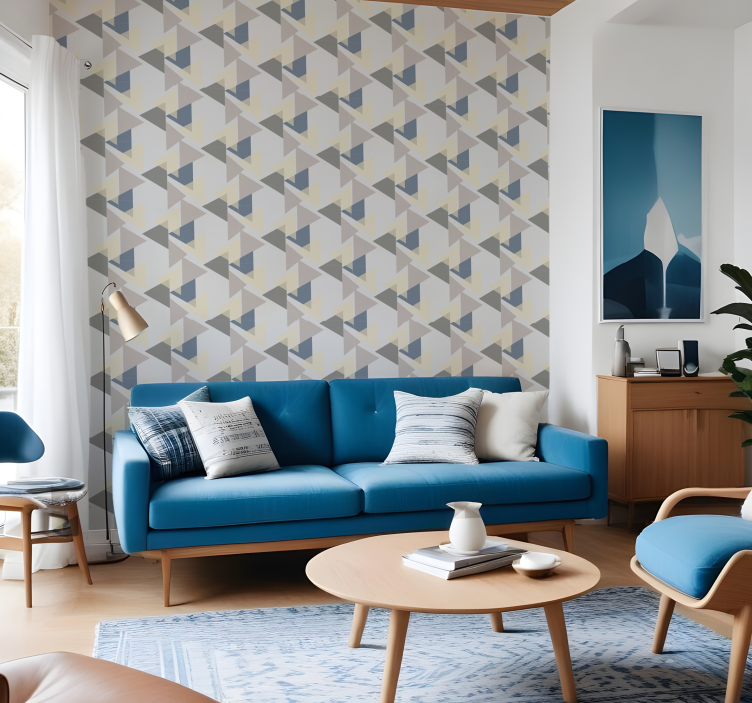 Papel tapiz moderno triangulos verticales - TenVinilo