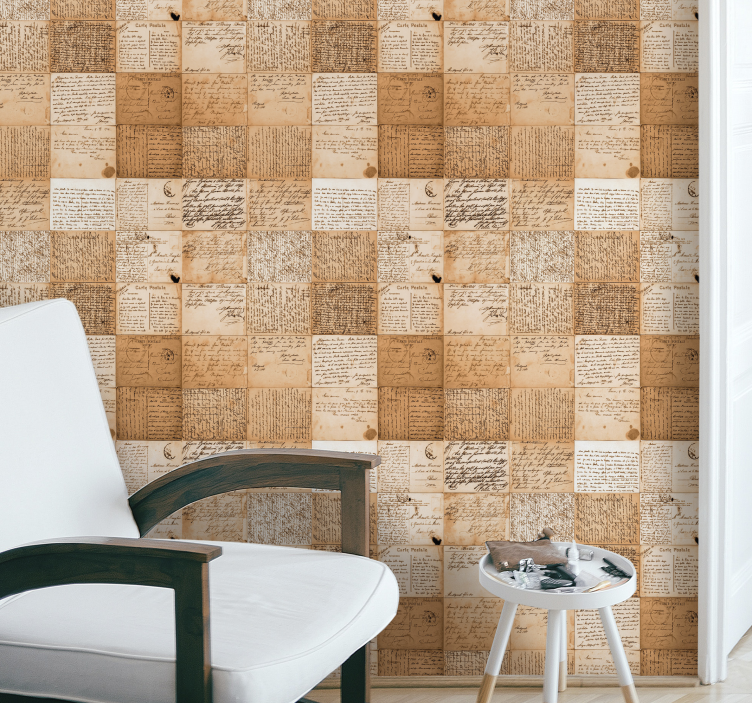 Papel tapiz vintage patrones de manuscritos - TenVinilo